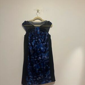 Cynthia Steffe Blue and Black Mini Dress
